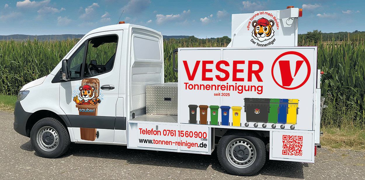 Das Tonnenreinigungsfahrzeug